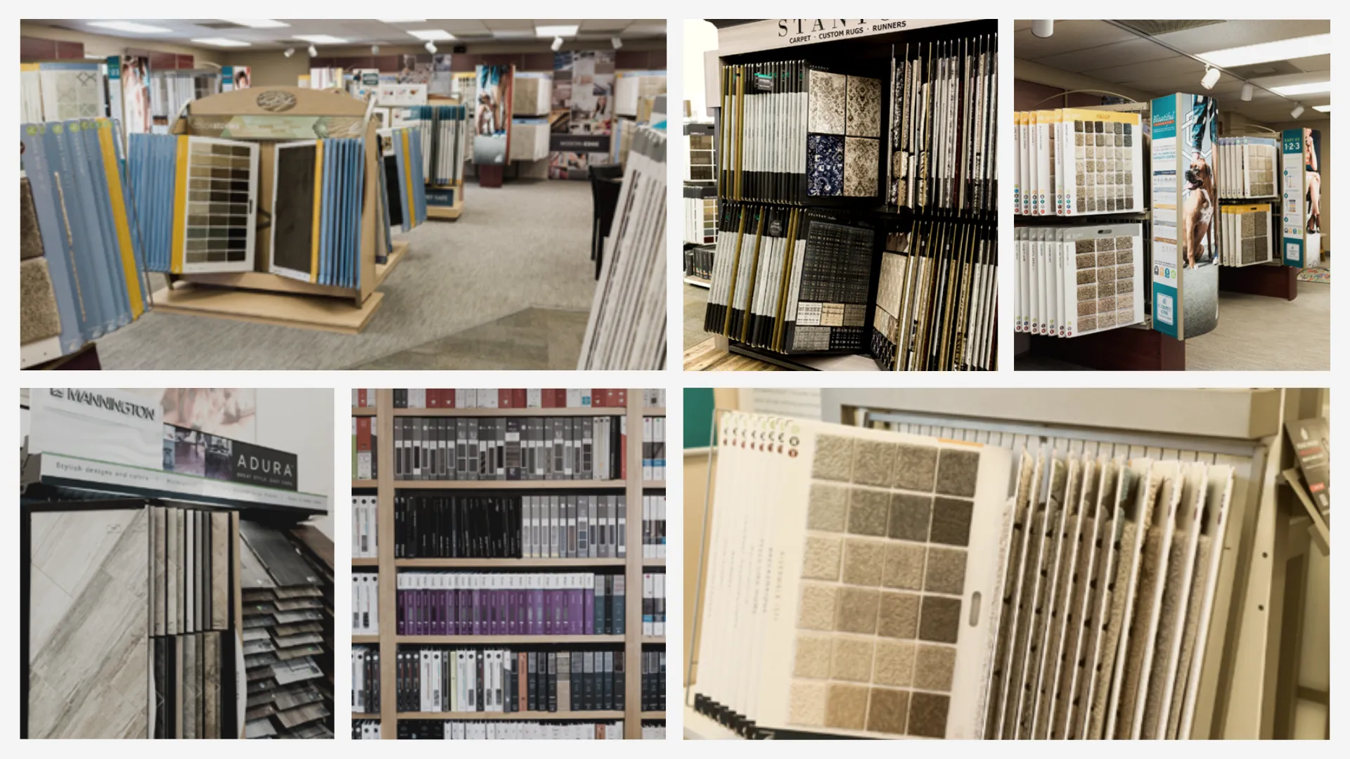 Flooring showroom displays